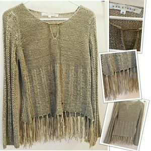 💥MAX STUDIO SWEATER WITH FRINGE MEDIUM